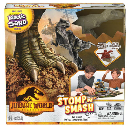 Jurassic World Dominion, Stomp N` Smash Board Game Sensory Dinosaur Toy with Kinetic Sand Jurassic Park Movie Family Game - Tampa Home & Garden Store