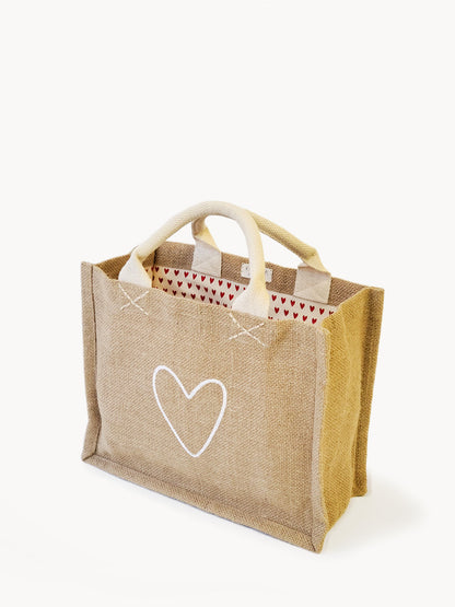 Jute Canvas Gift Bag - Love - Tampa Home & Garden Store