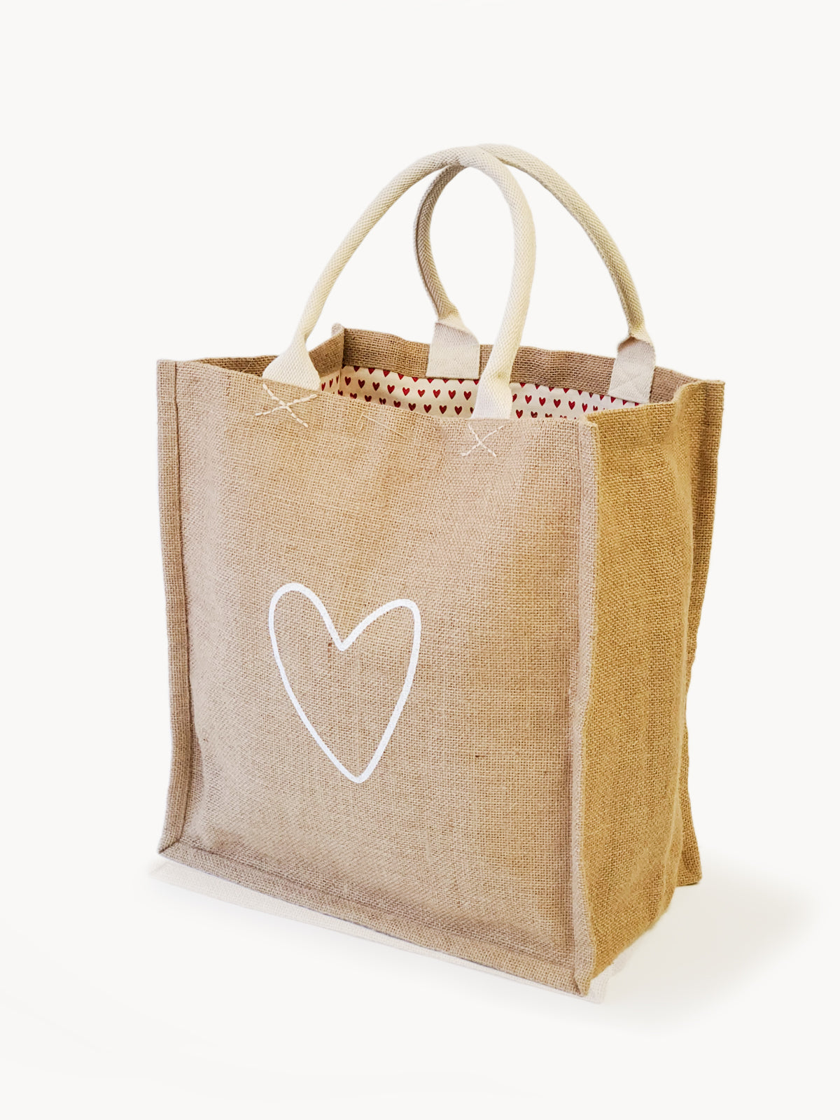 Jute Canvas Market Bag - Love - Tampa Home & Garden Store