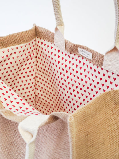 Jute Canvas Market Bag - Love - Tampa Home & Garden Store