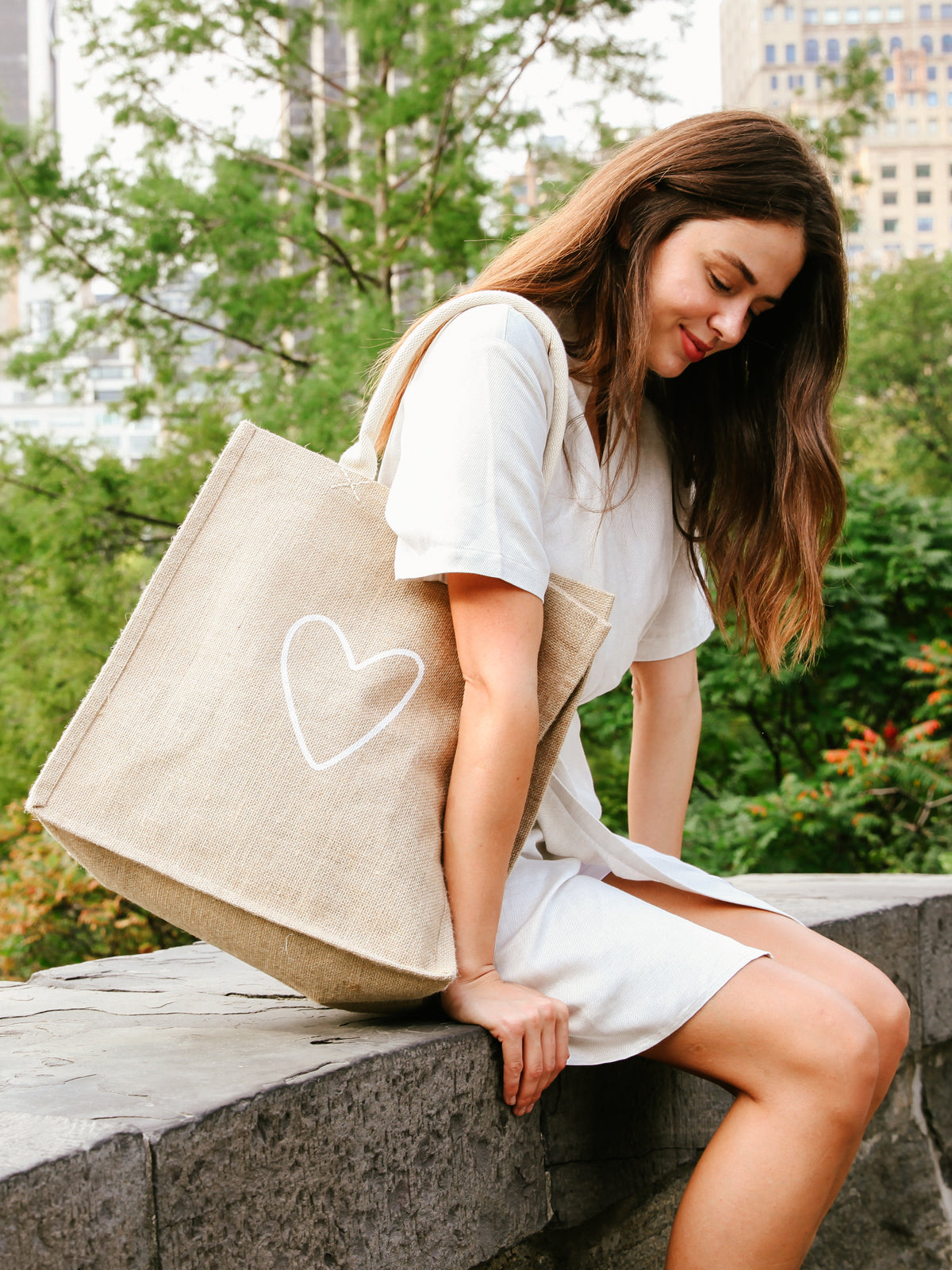 Jute Canvas Market Bag - Love - Tampa Home & Garden Store