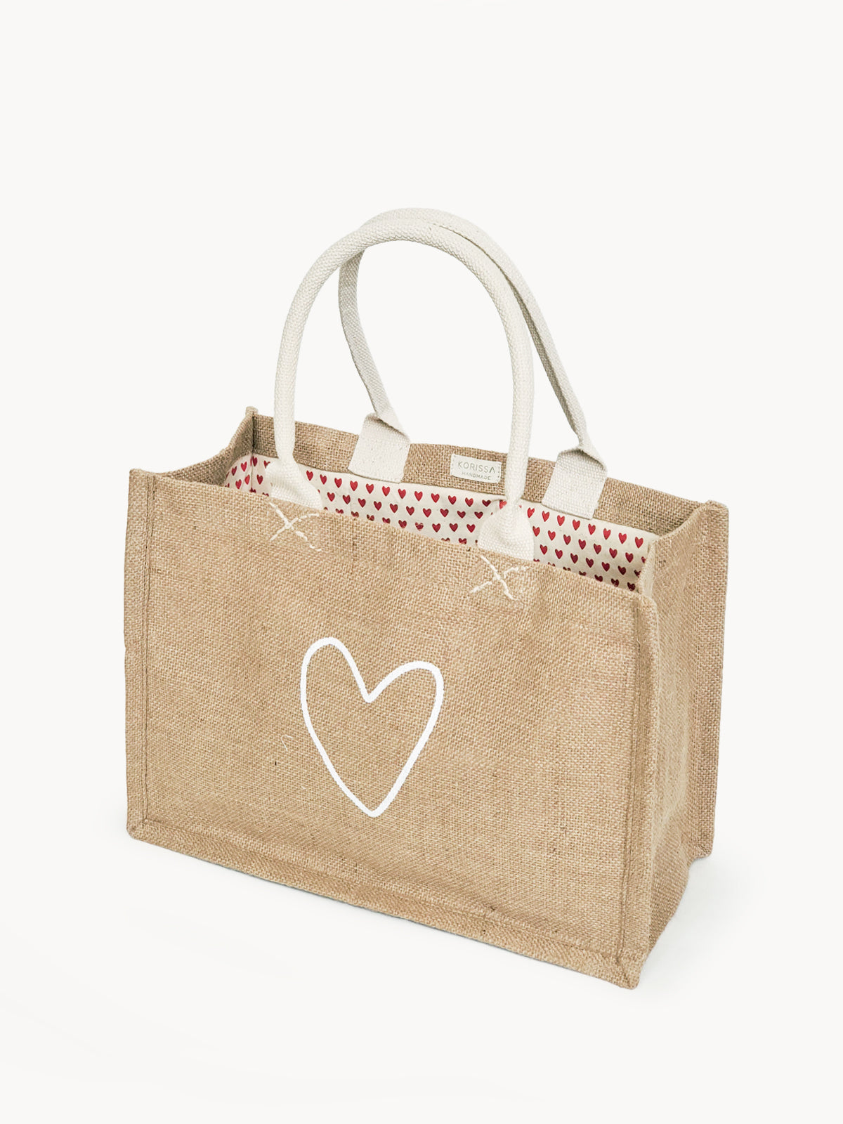 Jute Canvas Shopping Bag - Love - Tampa Home & Garden Store