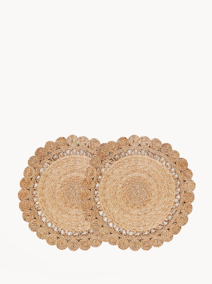 Jute Flower Placemat (Set of 2) - Tampa Home & Garden Store