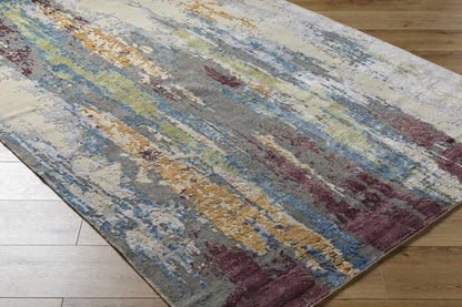 Kabugao Handmade Premium Wool Rug abstract multicolor area rug blue gray Boutique Rugs on Tampa Home & Garden Store