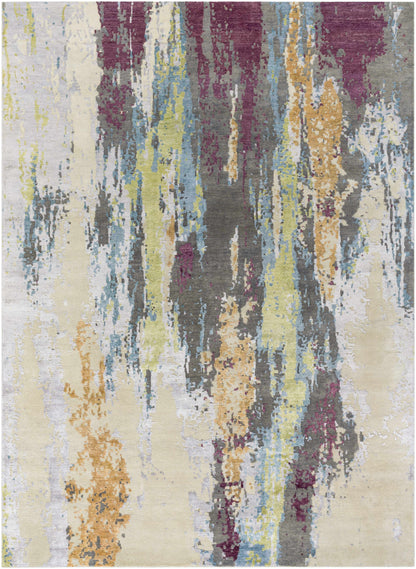 Kabugao handmade wool rug by Boutique Rugs in abstract multicolor pattern with ivory base on Tampa Home & Garden Store