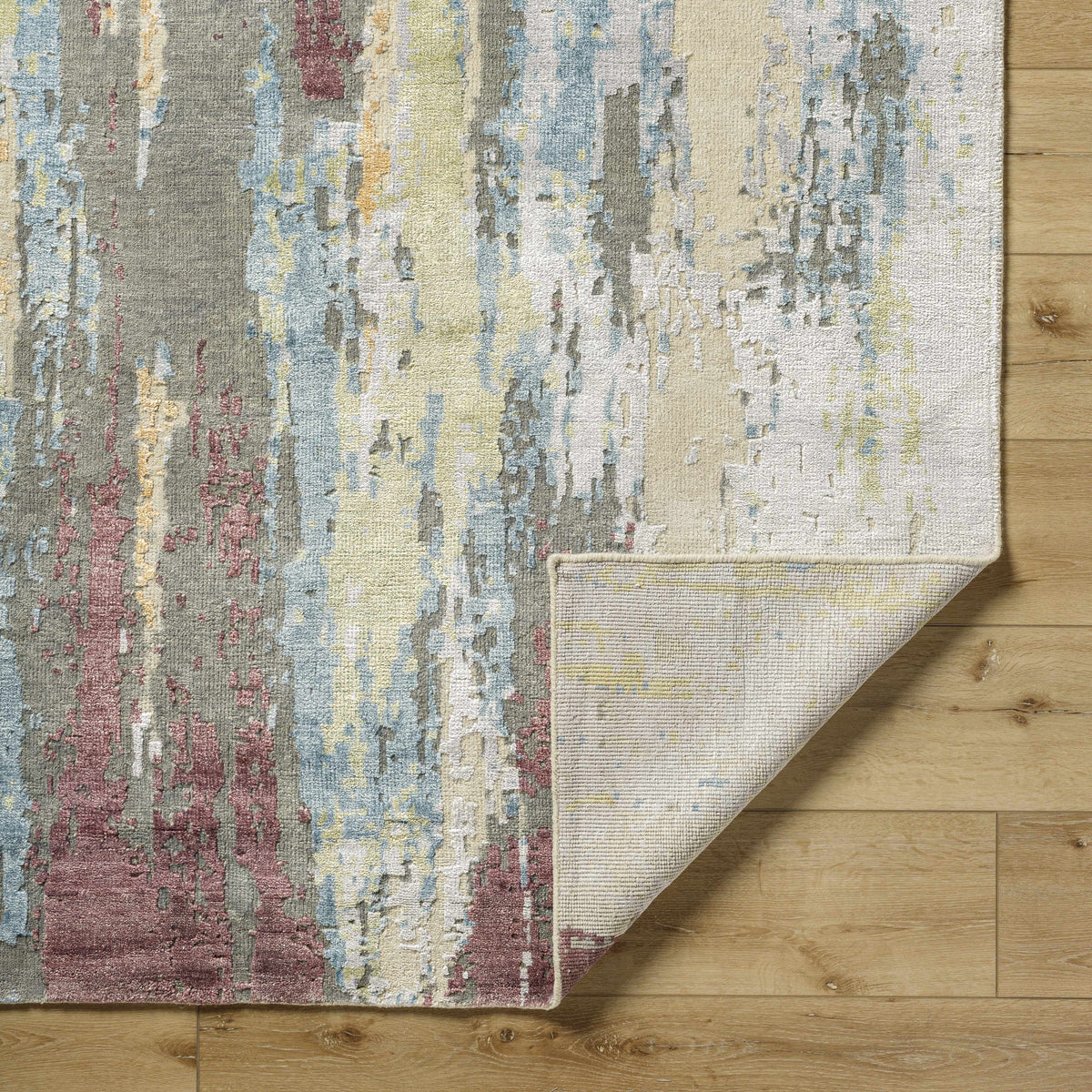 Rug Kabugao handmade premium wool rug with a multicolor abstract pattern by Boutique Rugs on Tampa Home & Garden Store