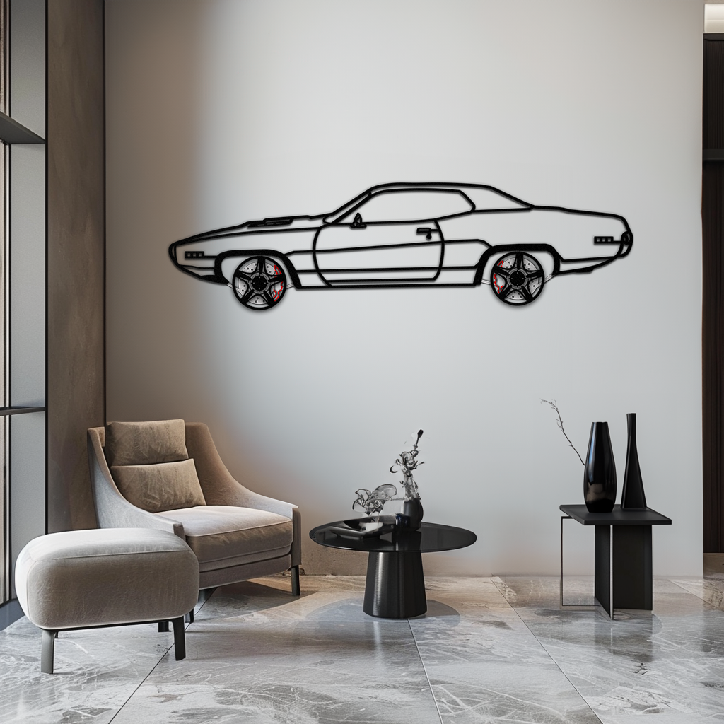 1971 Road Runner Side Profile Metal Wall Art – Classic Muscle Car Silhouette with Rotating Wheels | Garage & Office Decor Gift-KAFMEKA087
