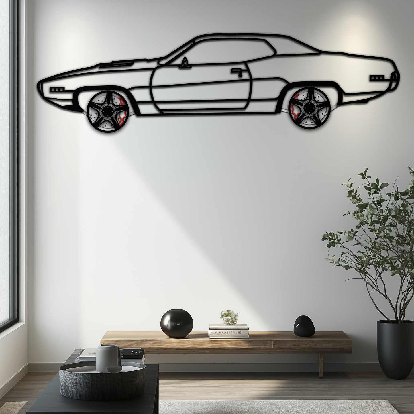 1971 Road Runner Side Profile Metal Wall Art – Classic Muscle Car Silhouette with Rotating Wheels | Garage & Office Decor Gift-KAFMEKA087