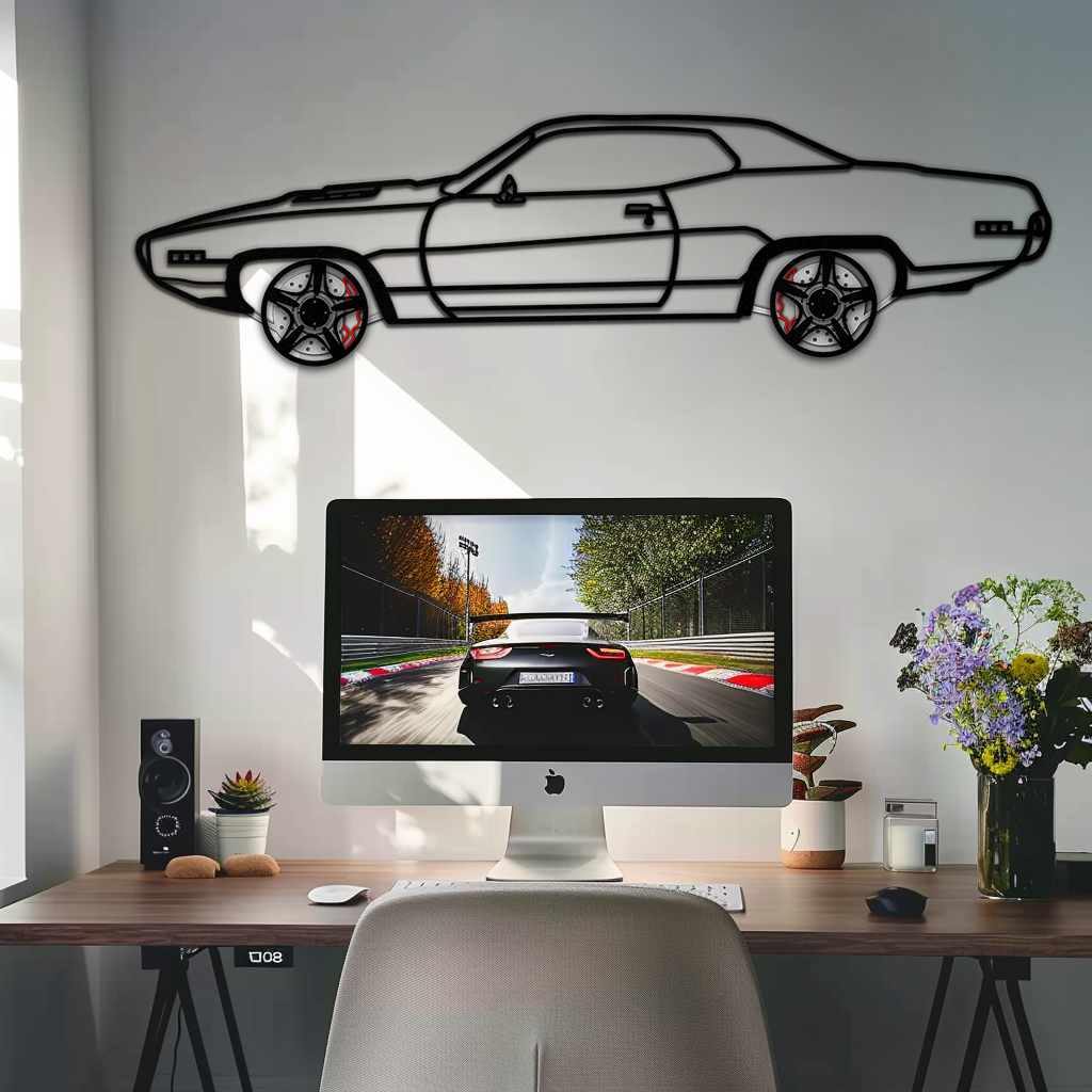 1971 Road Runner Side Profile Metal Wall Art – Classic Muscle Car Silhouette with Rotating Wheels | Garage & Office Decor Gift-KAFMEKA087