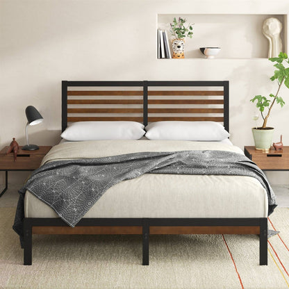 Base de cama King Size de plataforma metálica de bambú ecológica
