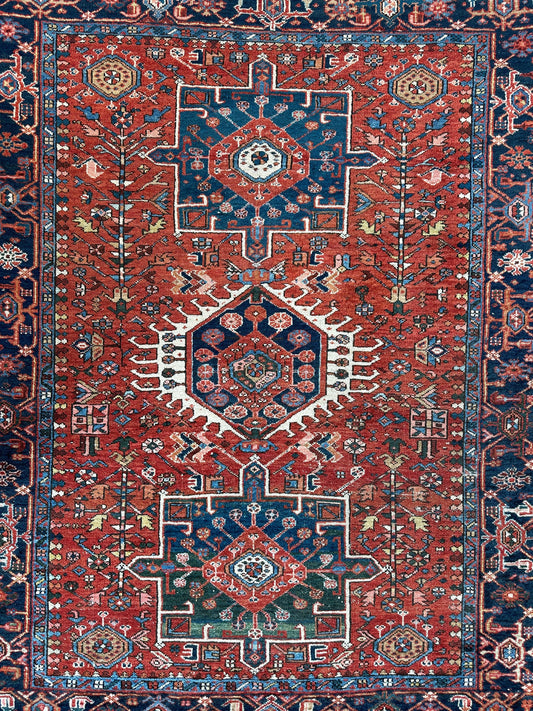 KARAJA Persian Antique Heriz Rug  4'9" x 6' - Tampa Home & Garden Store