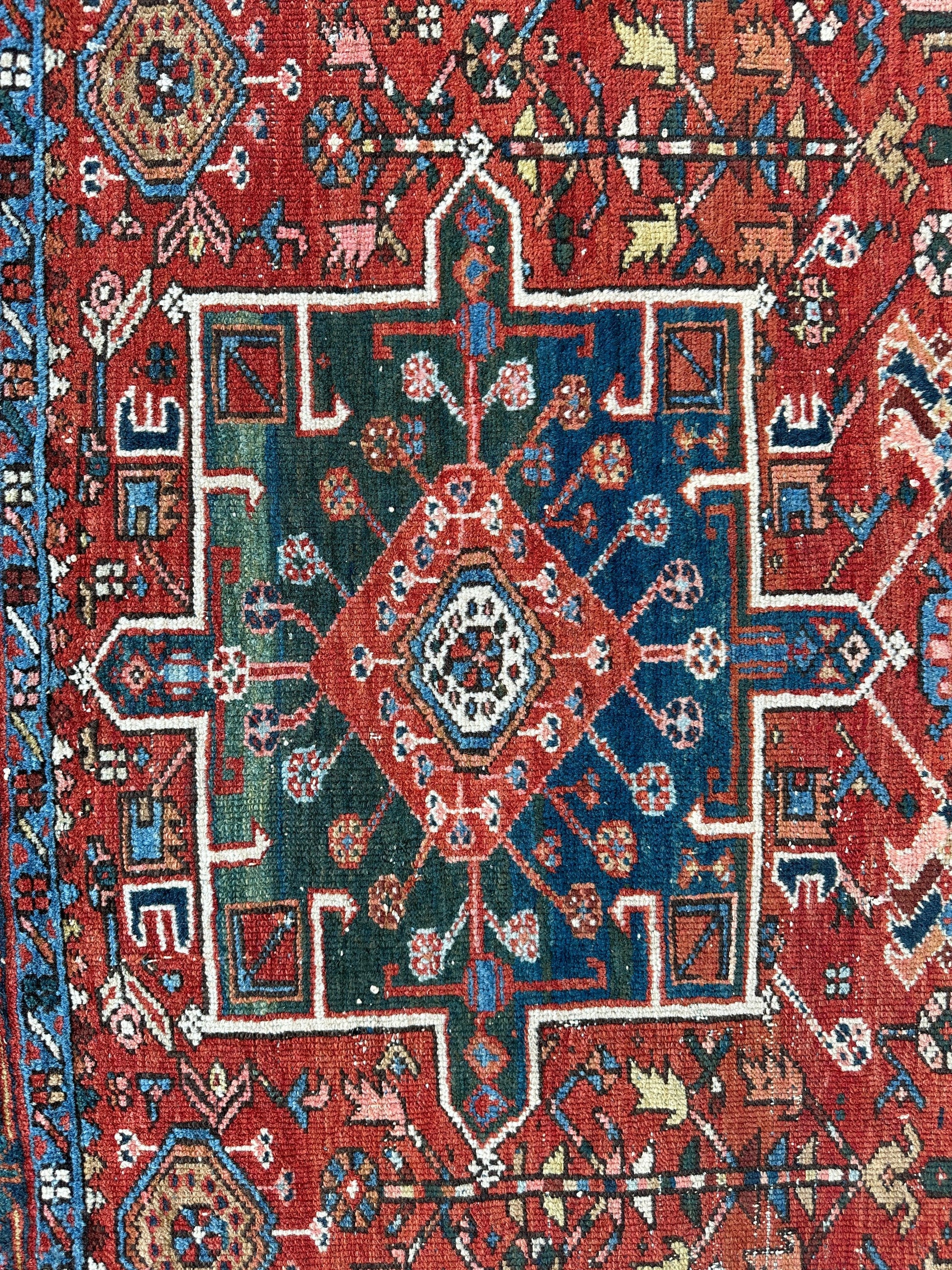 KARAJA Persian Antique Heriz Rug  4'9" x 6' - Tampa Home & Garden Store