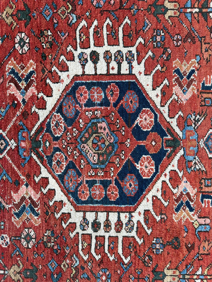 KARAJA Persian Antique Heriz Rug  4'9" x 6' - Tampa Home & Garden Store