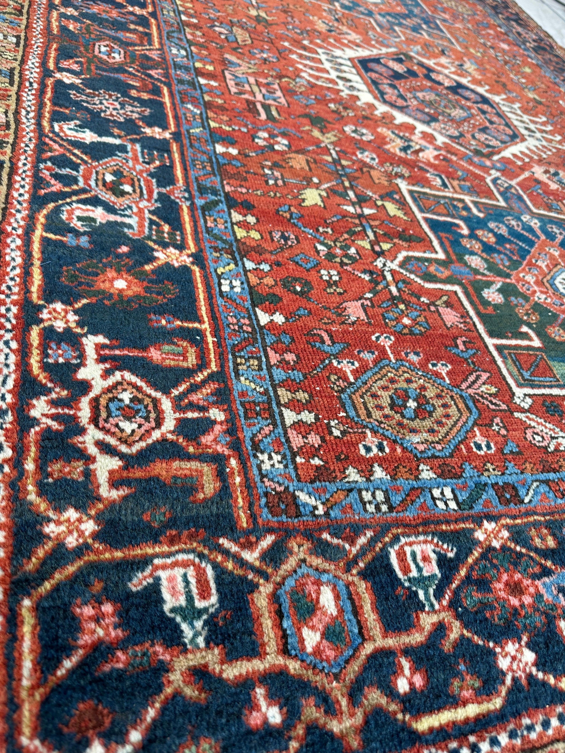 KARAJA Persian Antique Heriz Rug  4'9" x 6' - Tampa Home & Garden Store
