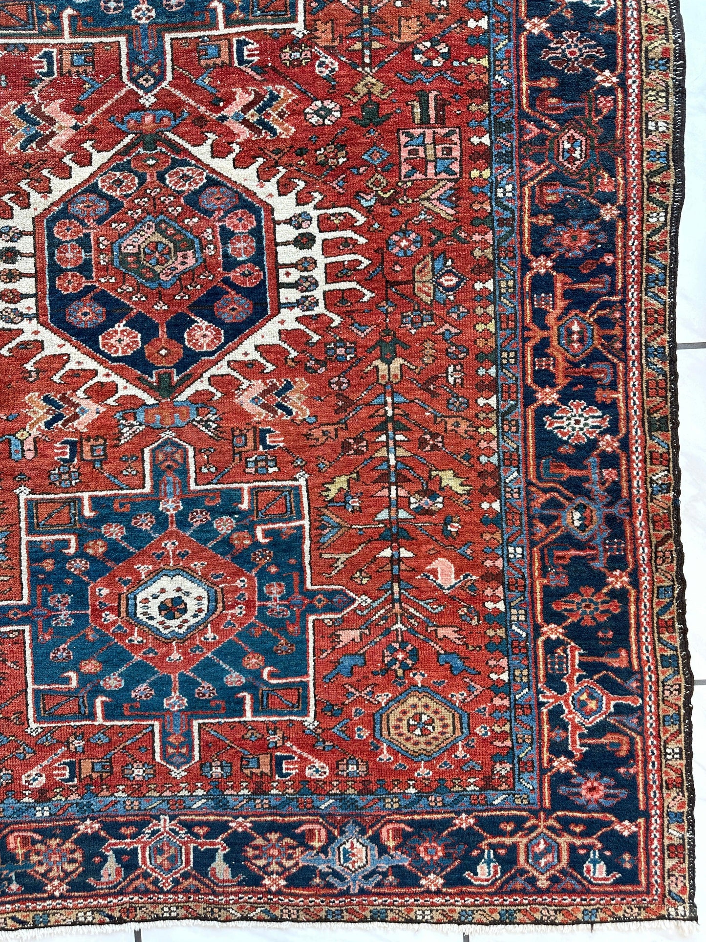 KARAJA Persian Antique Heriz Rug  4'9" x 6' - Tampa Home & Garden Store