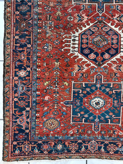 KARAJA Persian Antique Heriz Rug  4'9" x 6' - Tampa Home & Garden Store
