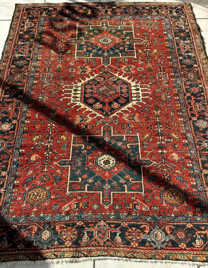 KARAJA Persian Antique Heriz Rug  4'9" x 6' - Tampa Home & Garden Store