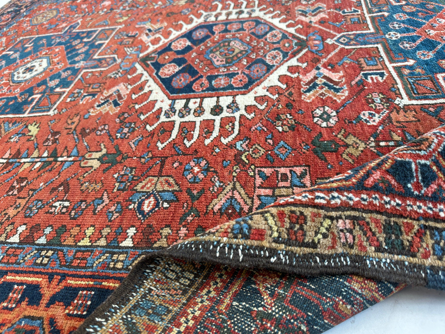 KARAJA Persian Antique Heriz Rug  4'9" x 6' - Tampa Home & Garden Store