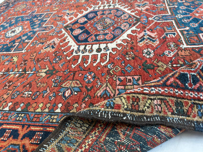 KARAJA Persian Antique Heriz Rug  4'9" x 6' - Tampa Home & Garden Store