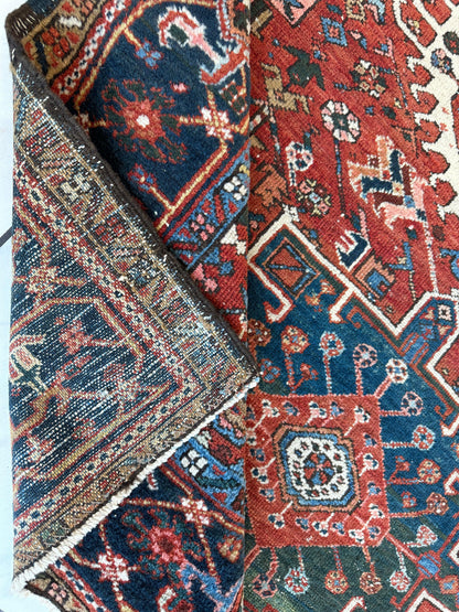 KARAJA Persian Antique Heriz Rug  4'9" x 6' - Tampa Home & Garden Store