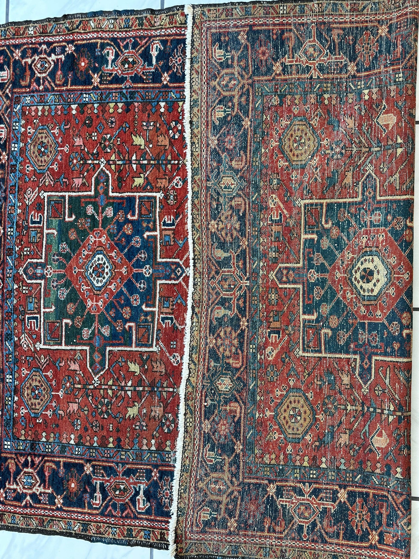KARAJA Persian Antique Heriz Rug  4'9" x 6' - Tampa Home & Garden Store