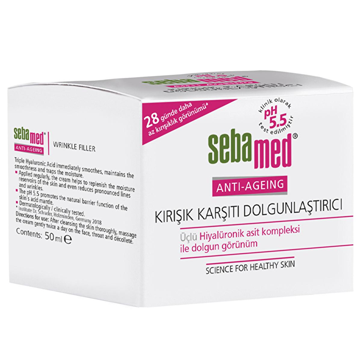 Sebamed Anti-Ageing Wrinkle Filler box with pink logo, 50 ml on Tampa Home & Garden Store