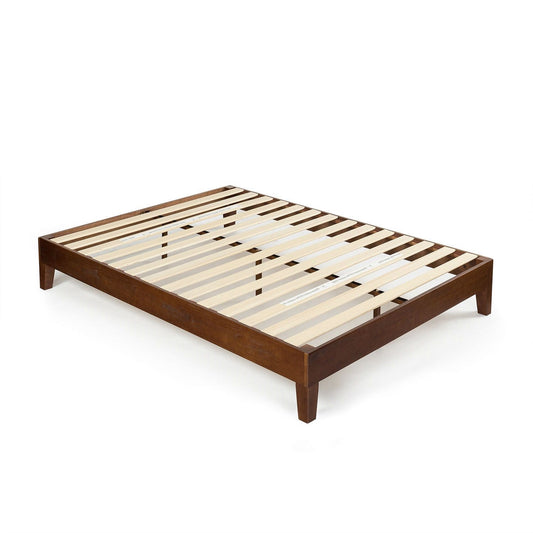 King size Low Profile Solid Wood Platform Bed Frame in Espresso Finish - Tampa Home & Garden Store