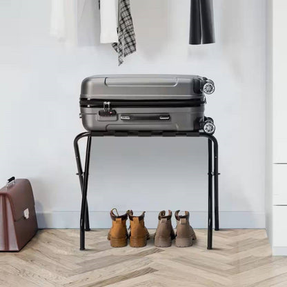 Soporte plegable para maletas, de metal negro resistente
