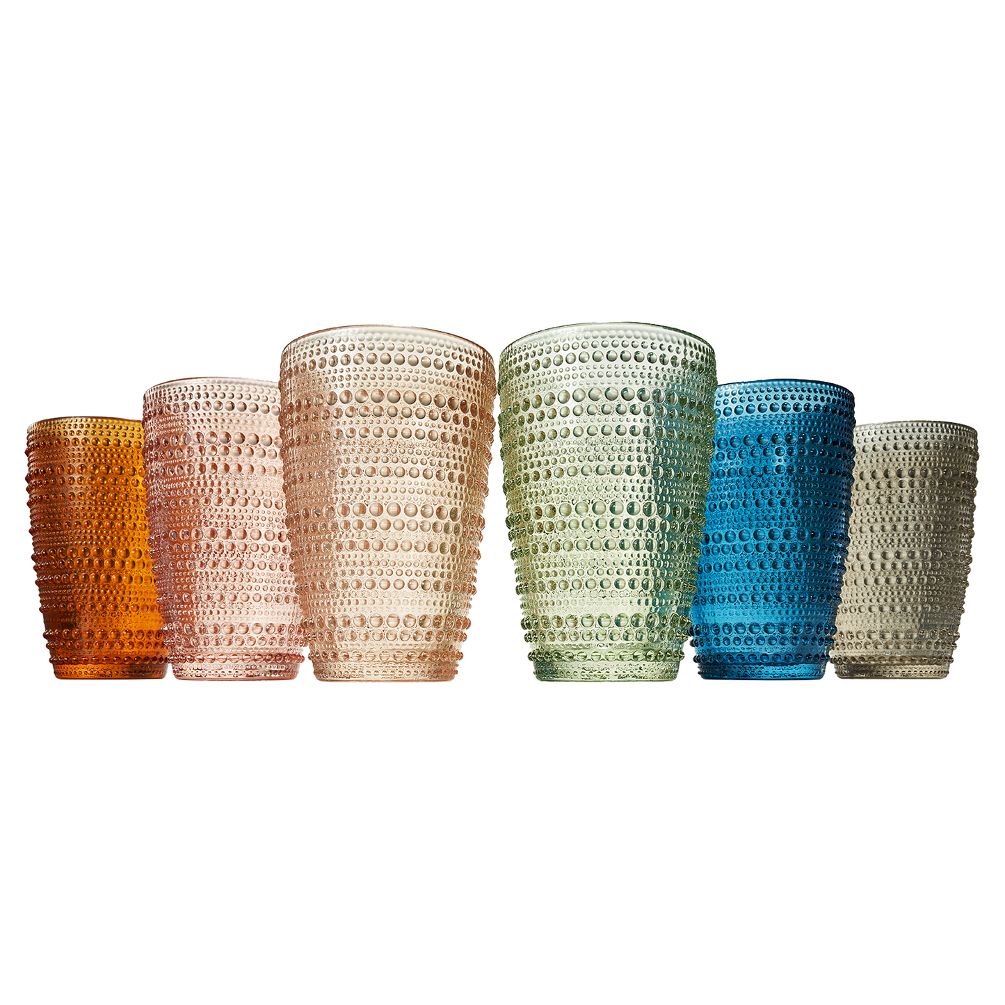 Tonal Hobnail Highball Tumblers Set of Six