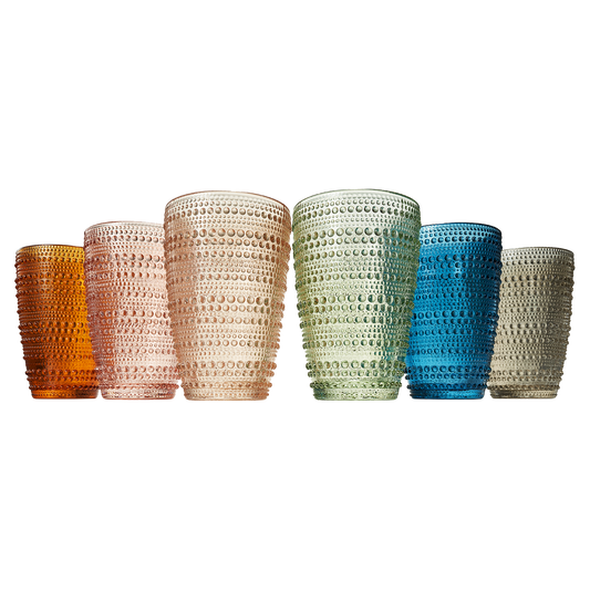 Tonal Hobnail Highball Tumblers Set of Six