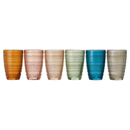 Tonal Hobnail Highball Tumblers Set of Six