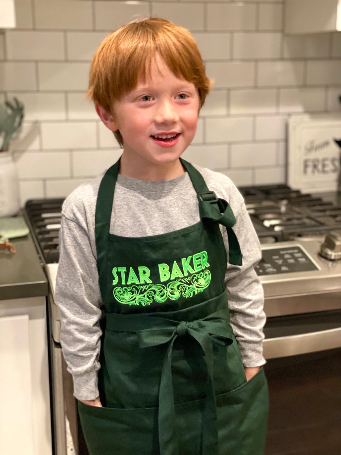 KIDS Star Baker Embroidered Apron - Multiple Apron Color Options - Tampa Home & Garden Store
