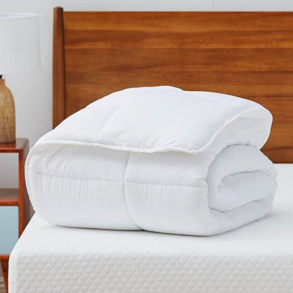 Edredón King Size Suave de Poliéster Blanco para Todas las Estaciones, Alternativa de Plumón