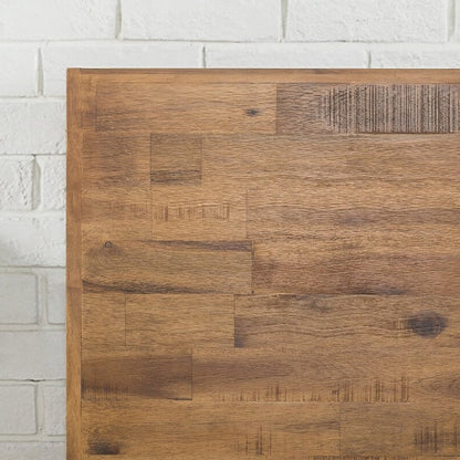 Cama de plataforma rústica de listones de pino de perfil bajo tamaño King para casa de campo