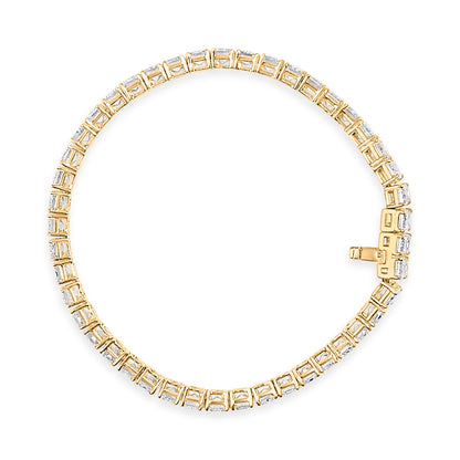 IGI-certified 14K yellow gold emerald-cut diamond tennis bracelet 18.5 ctw on Tampa Home & Garden Store