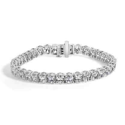 Tennis bracelet 14K white gold with 15.0 ct tw oval-cut lab-grown diamonds by Bids.com on Tampa Home & Garden Store