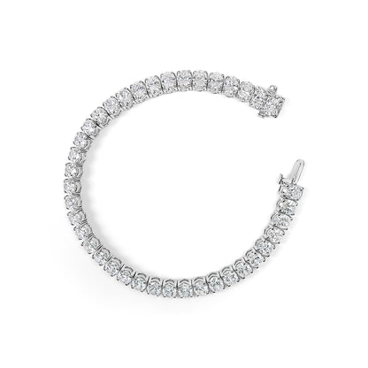 IGI-certified 14K white gold oval-cut lab-grown diamond tennis bracelet, 15.0 cttw on Tampa Home & Garden Store