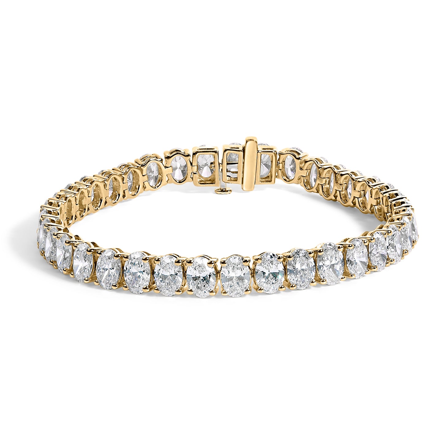 Bids.com IGI-certified 14K white gold oval-cut lab-grown diamond tennis bracelet 15.0 cttw on Tampa Home & Garden Store