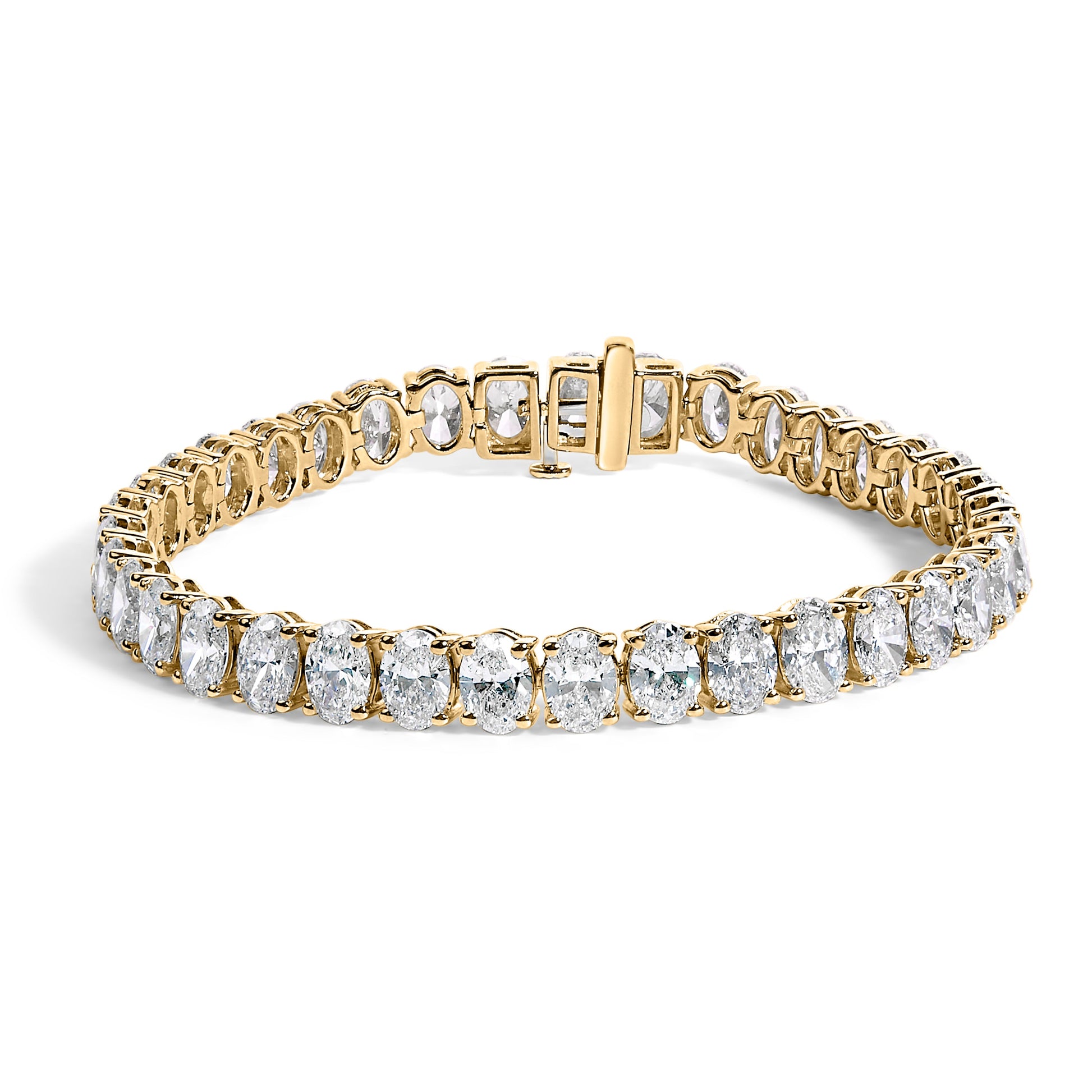 Bids.com IGI-certified 14K white gold oval-cut lab-grown diamond tennis bracelet 15.0 cttw on Tampa Home & Garden Store