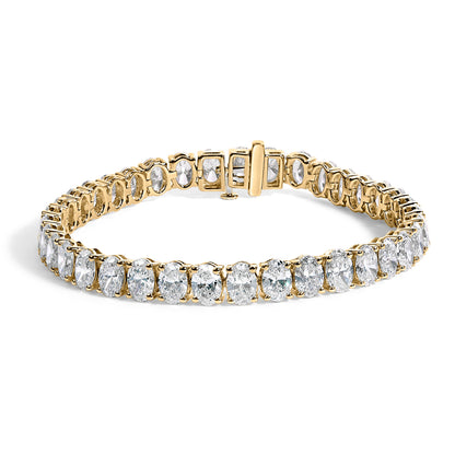 Bids.com IGI-certified 14K white gold oval-cut lab-grown diamond tennis bracelet 15.0 cttw on Tampa Home & Garden Store