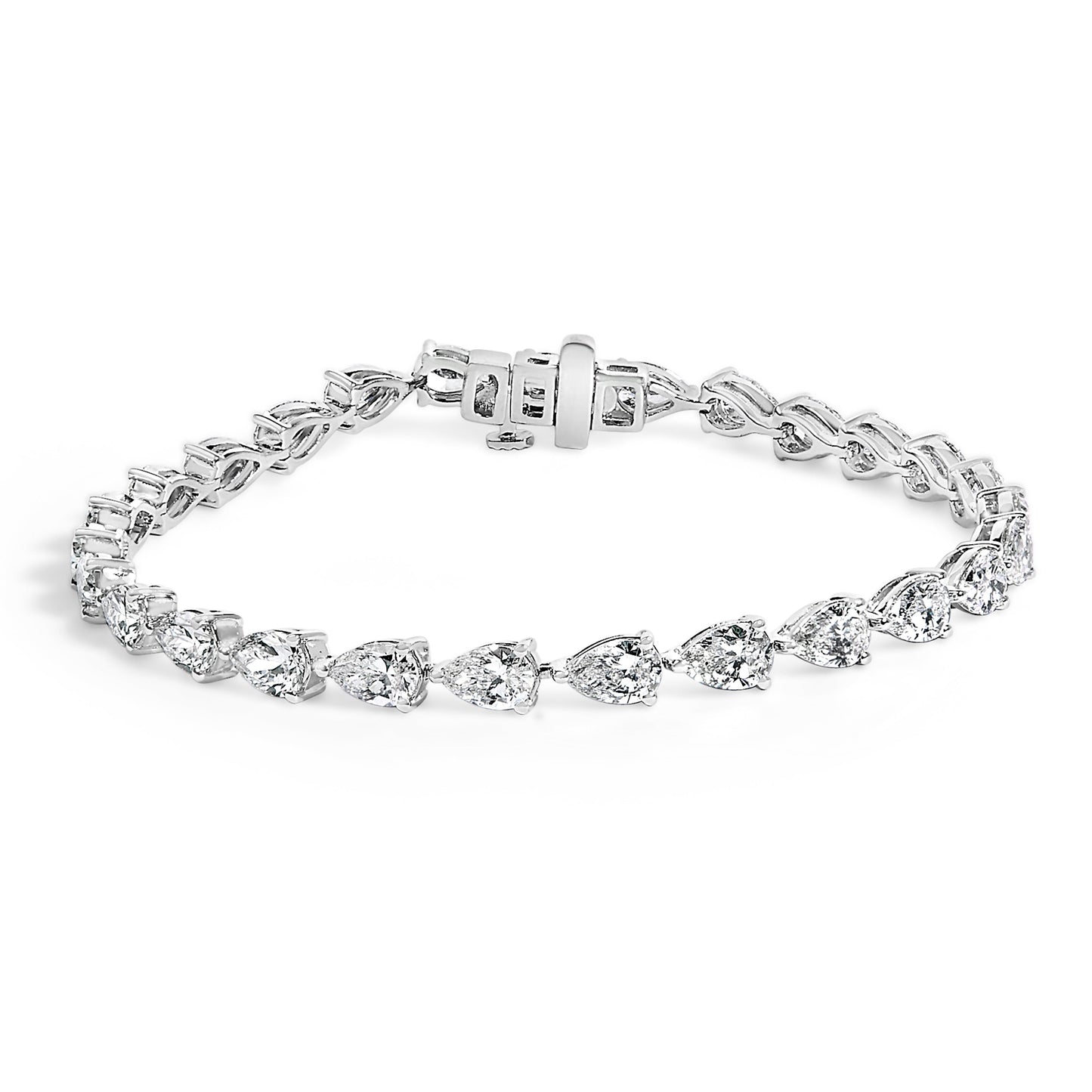 Bracelet: IGI 14K white gold tennis with pear-cut lab-grown diamonds 12.0 ctw, Bids.com on Tampa Home & Garden Store