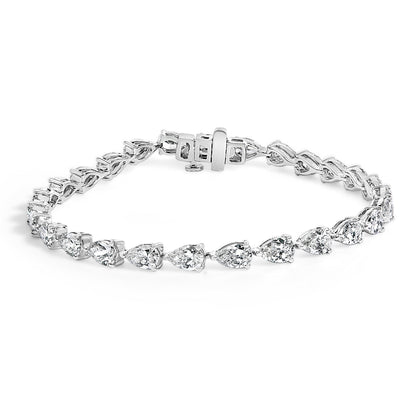 Bracelet: IGI 14K white gold tennis with pear-cut lab-grown diamonds 12.0 ctw, Bids.com on Tampa Home & Garden Store