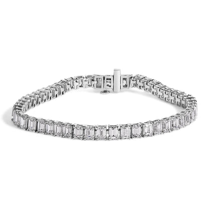 Emerald-cut lab-grown diamond tennis bracelet in 14K white gold on Tampa Home & Garden Store
