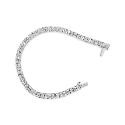 Emerald-cut lab-grown diamond tennis bracelet in 14K white gold, 10.0 Cttw, Bids.com on Tampa Home & Garden Store
