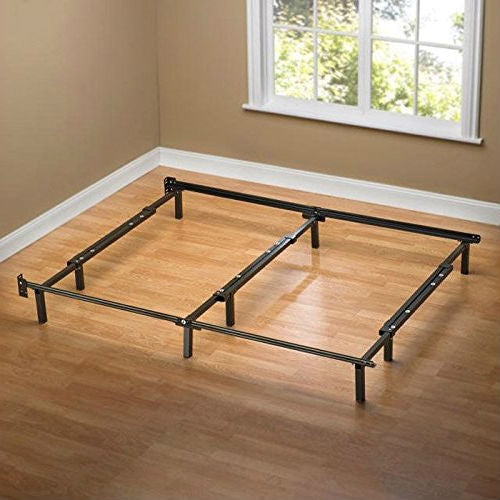 Estructura de cama metálica ajustable King size de 9 patas con soportes para cabecero