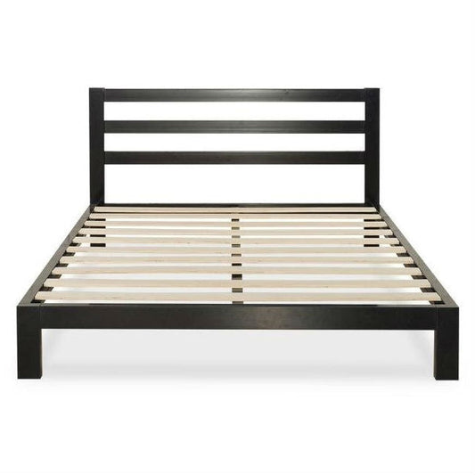 King size Heavy Duty Metal Platform Bed Frame with Headboard and Wood Slats - Tampa Home & Garden Store