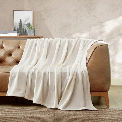 Manta King Size de Algodón 100% Ligera en Color Crema Hueso - Lavable a Máquina