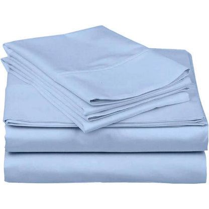 Juego de sábanas King Blue de 4 piezas 100 % algodón egipcio de 1000 hilos