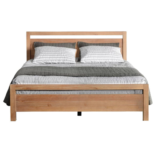 King size Farmhouse Solid Wood Platform Bed Frame with Headboard Footboard - Tampa Home & Garden Store