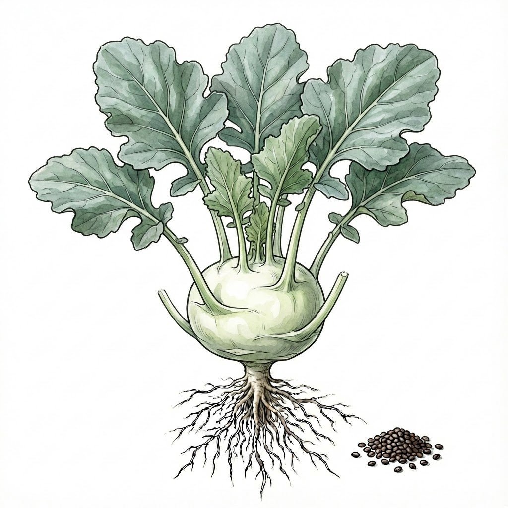 KOHLRABI Seeds, Early White Vienna - Tampa Home & Garden Store